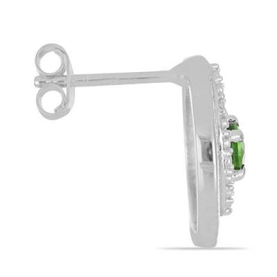 BUY CHROME DIOPSIDE GEMSTONE EARRINGS IN 925 SILVER